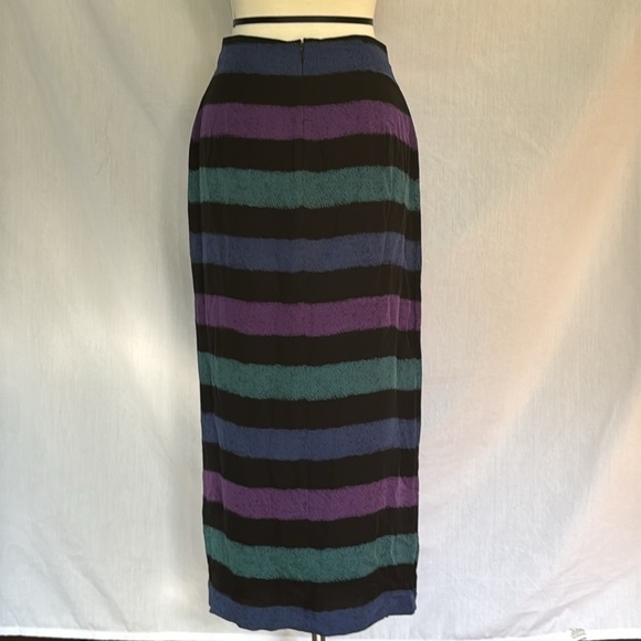 Vintage Silk Skirt Field Manor Modern Classics Size 4 Striped - Picture 3 of 6